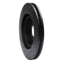 R1 11-14 Ford Mustang Front Right Drilled & Slotted Black Brake Rotor
