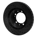 R1 89-97 Porsche 911 Front Left Drilled & Slotted Black Brake Rotor