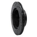 R1 89-92 Toyota Cressida Front Right Drilled & Slotted Black Brake Rotor