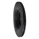 R1 05-11 Audi A6 Quattro Rear Right Drilled & Slotted Black Brake Rotor