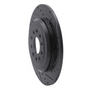 R1 05-19 Ford Freestyle Rear Right Drilled & Slotted Black Brake Rotor