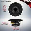 DS18 6.5in 150 Watts RMS 4 ohm Mid-Range Loudspeaker Shallow Grill Included