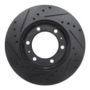 R1 09-15 Toyota Hilux (Mexico) Front Right Drilled & Slotted Black Brake Rotor