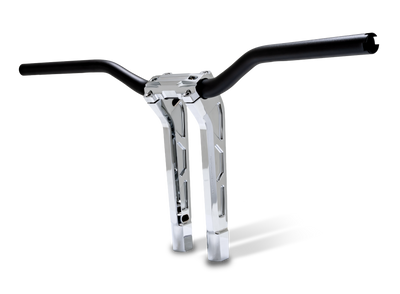 Performance Machine Phatbar H-Bar Assy, 11-1/2in Riser, 1-1/4in Bar, Int Wire, Gauge Mnt - Chrome