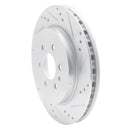 R1 04-09 Cadillac SRX Rear Right Drilled & Slotted Silver Brake Rotor