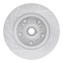 R1 97-99 Ford F-150 RWD Front Right Drilled & Slotted Silver Brake Rotor