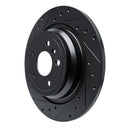R1 12-18 Mercedes-Benz GLE300D Rear Left Drilled & Slotted Black Brake Rotor