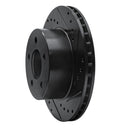 R1 90-99 Jeep Cherokee Front Right Drilled & Slotted Black Brake Rotor