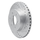 R1 1991-1996 Dodge Dakota 4WD Front Right Drilled & Slotted Silver Brake Rotor