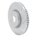 R1 09-11 Lexus GS450H Right Front Drilled & Slotted Silver Brake Rotor