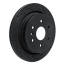 R1 13-19 Cadillac XTS Rear Right Drilled & Slotted Black Brake Rotor