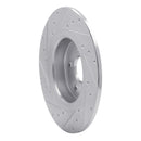 R1 16-19 Land Rover Range Rover Evoque Rear Right Drilled & Slotted Silver Brake Rotor