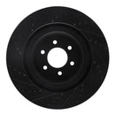 R1 2003-2017 Dodge Viper Front Right Drilled & Slotted Black Brake Rotor