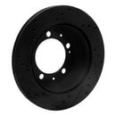 R1 77-88 Porsche 924 Rear Right Drilled & Slotted Black Brake Rotor