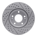 R1 03-13 Hyundai Tucson Front Left Drilled & Slotted Geo-Carbon Rotor