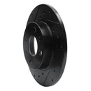 R1 2009-2019 Fiat 500 (Mexico) Rear Left Drilled & Slotted Black Brake Rotor
