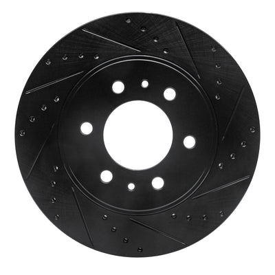 R1 09-09 Ford F-150 RWD Front Right Drilled & Slotted Black Brake Rotor