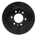 R1 09-09 Ford F-150 RWD Front Right Drilled & Slotted Black Brake Rotor
