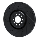 R1 04-06 Audi TT Quattro Left Front Drilled & Slotted Black Brake Rotor