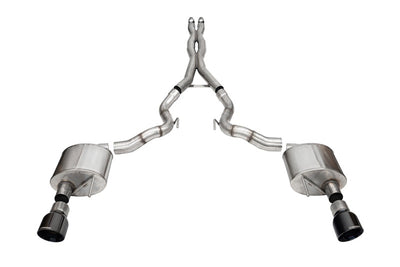 Corsa 24+ Frd MustangGT Conv Xtreme Cat-Back Ex.Sys 3.0in Dual Rear Ex w/4.5in Blk PVD ProSeries Tip