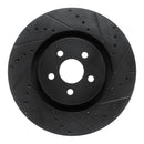 R1 15-21 Ford Edge Front Right Drilled & Slotted Black Brake Rotor