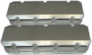 Moroso Chevrolet Big Block Valve Cover w/Billet Rail - No Logo - Exhaust & Intake Pockets - Aluminum