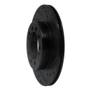 R1 83-89 Chrysler Conquest Rear Right Drilled & Slotted Black Brake Rotor
