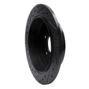 R1 05-10 Honda Odyssey Rear Right Drilled & Slotted Black Brake Rotor