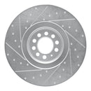 R1 04-06 Audi TT Quattro Right Front Drilled & Slotted Silver Brake Rotor