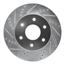 R1 04-05 Infiniti QX56 Front Left Drilled & Slotted Silver Brake Rotor