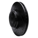 R1 95-01 BMW 750IL Front Left Drilled & Slotted Black Brake Rotor
