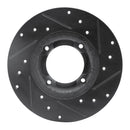 R1 80-82 Toyota Tercel Front Left Drilled & Slotted Black Brake Rotor