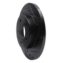 R1 04-12 Chevrolet Malibu Rear Right Drilled & Slotted Black Brake Rotor