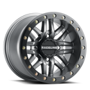 Raceline A91G Ryno 15x7in/4x137 BP/10mm Offset/110.18mm Bore - Gunmetal & Black Ring Beadlock Wheel
