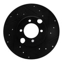 R1 83-93 Jaguar XJRS Rear Right Drilled & Slotted Black Brake Rotor