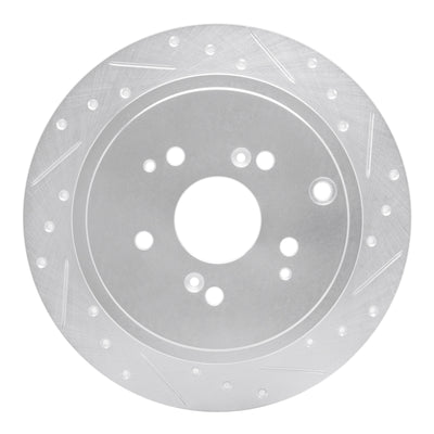 R1 01-08 Acura MDX Rear Right Drilled & Slotted Silver Brake Rotor