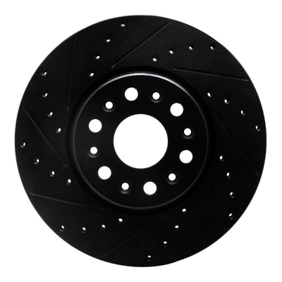 R1 17-25 Buick Enclave Front Left Drilled & Slotted Black Brake Rotor