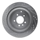 R1 05-16 Land Rover LR4 Rear Right Drilled & Slotted Silver Brake Rotor