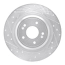 R1 22-25 Hyundai Ioniq 6 Rear Left Drilled & Slotted Silver Brake Rotor