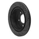 R1 04-06 Ford Econoline Rear Left Drilled & Slotted Black Brake Rotor