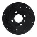 R1 80-08 Audi 4000 Front Right Drilled & Slotted Black Brake Rotor