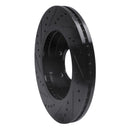 R1 04-08 Ford F-150 4WD Front Right Drilled & Slotted Black Brake Rotor