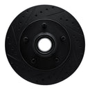 R1 90-90 Cadillac BROUGHAM Front Left Drilled & Slotted Black Brake Rotor