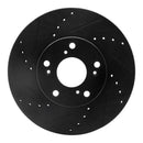 R1 03-07 Honda Accord Front & Rear Drilled & Slotted Black Brake Rotor Set