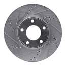 R1 07-08 Ford Edge Front Left Drilled & Slotted Silver Brake Rotor
