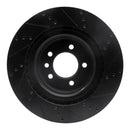 R1 14-24 Land Rover Range Rover Sport Rear Left Drilled & Slotted Black Brake Rotor