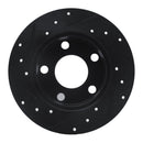 R1 92-05 Audi 100 Quattro Rear Right Drilled & Slotted Black Brake Rotor