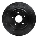 R1 06-13 Chevrolet Corvette Rear Drilled & Slotted Black Brake Rotor Set