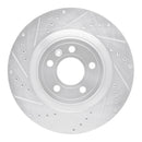 R1 11-14 Ford Mustang Front Drilled & Slotted Silver Brake Rotor Set