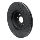 R1 07-09 Mercedes-Benz GL320 Front Left Drilled & Slotted Black Brake Rotor